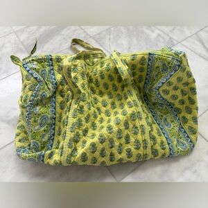 Vera Bradley Large Duffel Bag Quilted in Citrus Elephant Print